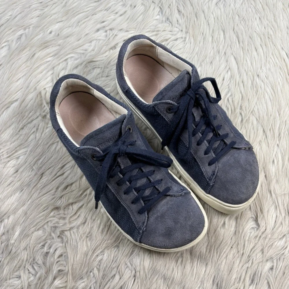 Birkenstock EUR 38 US 7 Blue Bend Low Canvas-Suede Sneakers Comfort Causal